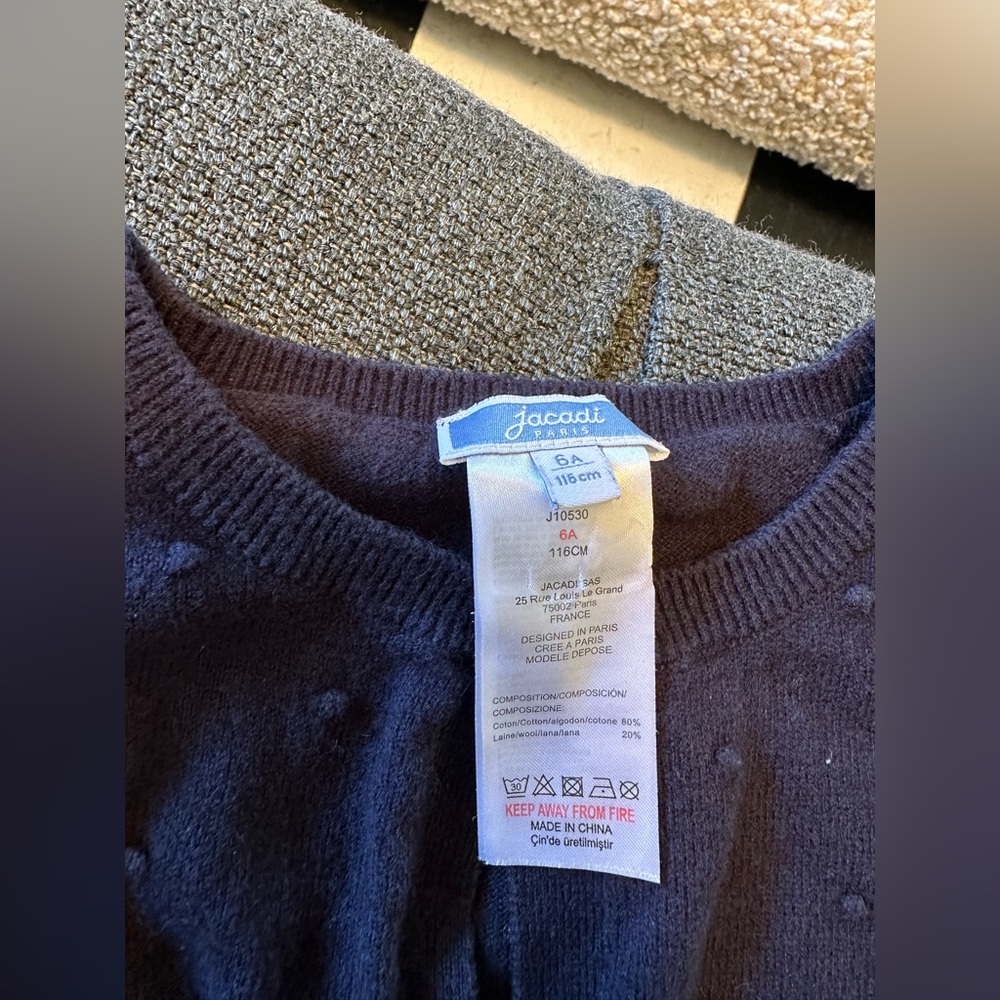 Jacadi Paris Girls Cardigan Sweater size 6A